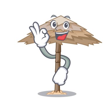 Karakter tropikal kum plaj barınak resort vektör çizim Tamam