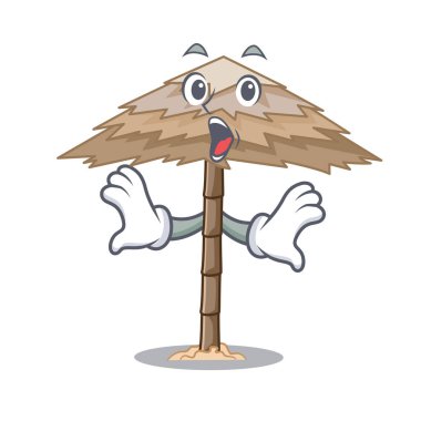 Sürpriz beach sığınak altında şemsiye karikatür vektör çizim