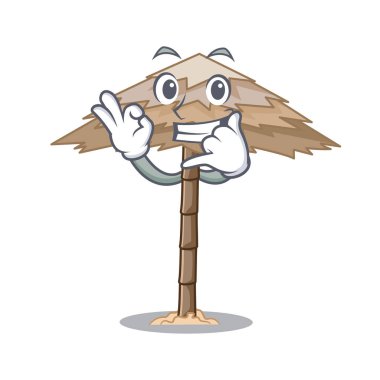 Bana güzel bir plaj barınak kum izole karikatür vektör çizim de