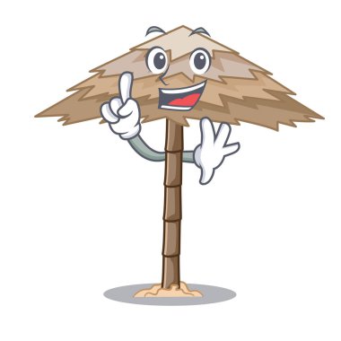 Güzel bir plaj barınak kum izole karikatür vektör çizim parmak