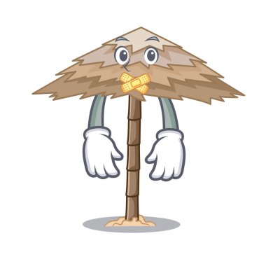 Sessiz güzel plaj barınak kum izole karikatür vektör çizim