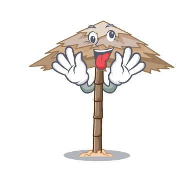 Çılgın güzel plaj barınak kum izole karikatür vektör çizim