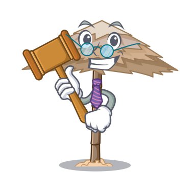 Güzel bir plaj barınak kum izole karikatür vektör çizim Yargıç