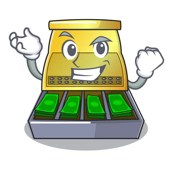 Başarılı çizgi film vintage yazar kasa ön görünüm vektör çizim