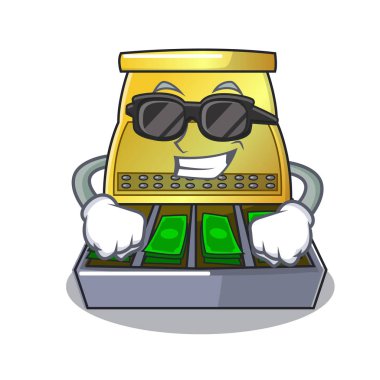 Süper cool çizgi film vintage kasa ön görünüm vektör çizim