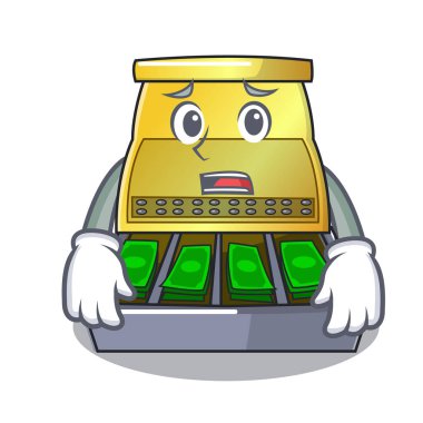 Yazık ki yazar kasa Lcd ekran çizgi film vektör çizim ile