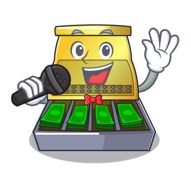 Şarkı yazar kasa Lcd ekran çizgi film vektör çizim ile