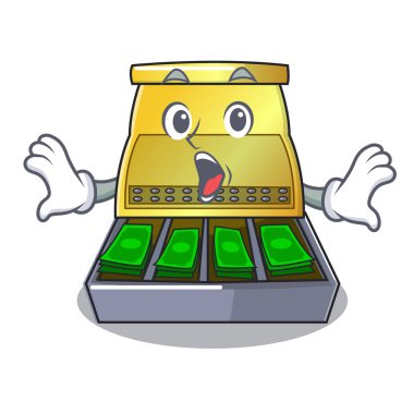 Lcd ekran çizgi film vektör çizim ile sürpriz yazar kasa