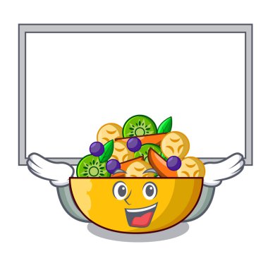 Yönetim Kurulu cam kase karikatür vektör çizim içinde meyve salatası