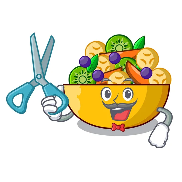 Kuaför meyve salatası cam kase karikatür vektör çizim içinde