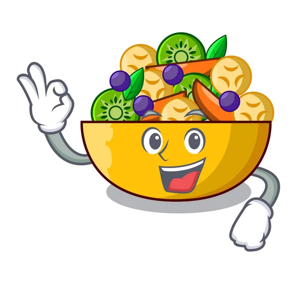 Tamam karikatür kase sağlıklı taze meyve salatası