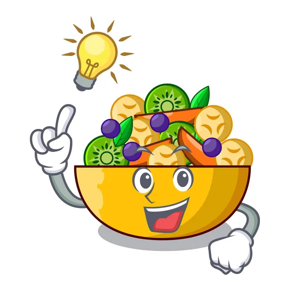 Çizgi film vektör çizim üzerinde bir fikir tatlı meyve salatası var