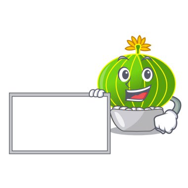 Yönetim Kurulu çizgi film notocactus kayalar vektör çizim üzerinde güzel