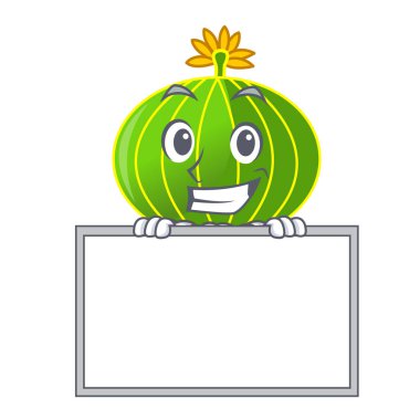 Yönetim Kurulu çizgi film notocactus kayalar vektör çizim üzerinde güzel ile sırıtarak