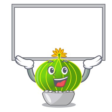 Yönetim Kurulu çizgi film notocactus kadar kayalar vektör çizim üzerinde güzel