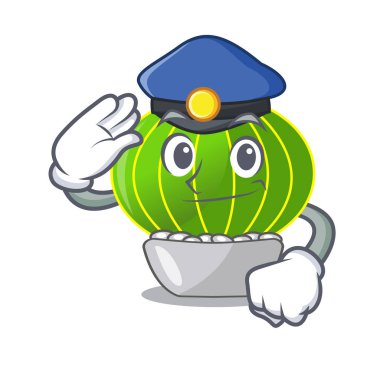 Polis notocactus kayalar vektör çizim üzerinde güzel çizgi film