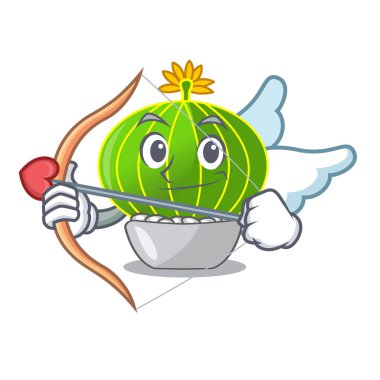 Aşk tanrısı çizgi film notocactus buzlu güzel illüstrasyon vektör