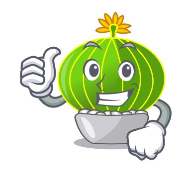 Bitki notocactus magnifica karakter pot vektör çizim üzerinde yaşasın