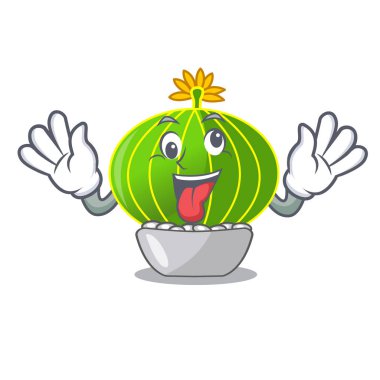 Deli çizgi film notocactus çöl Bahçe vektör çizim bitkiler.