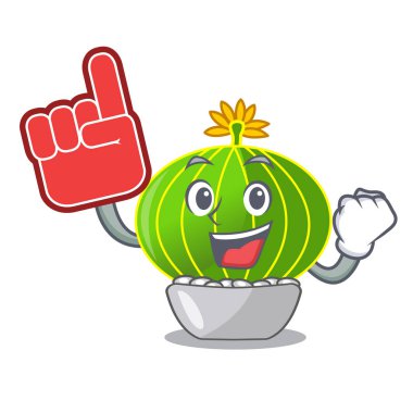 Köpük parmak çizgi film notocactus çöl Bahçe vektör çizim bitkiler.