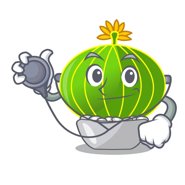 Doktor çizgi film notocactus buzlu güzel illüstrasyon vektör