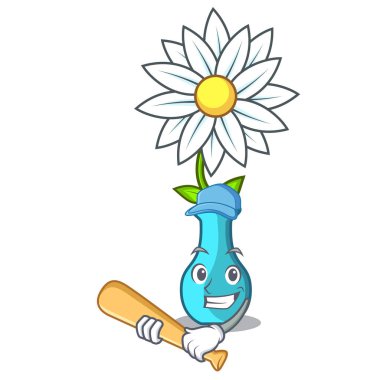 Beyzbol vazo güzel karikatür vektör çizim buket ile oynamak