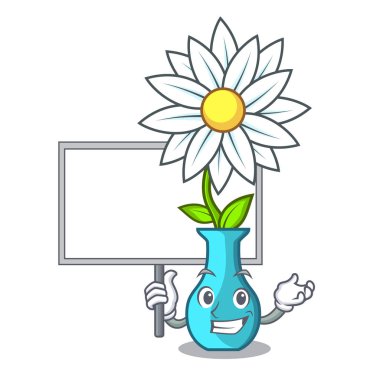 Buket güzel karikatür vektör çizim kurulu vazo getirmek