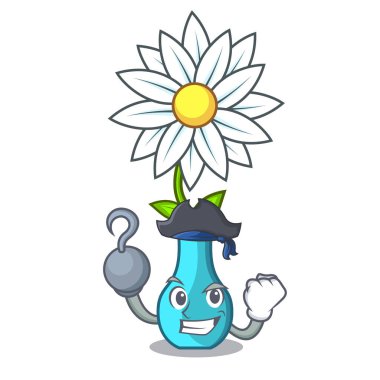 Korsan vazo güzel karikatür vektör çizim buket