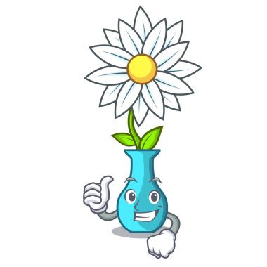 Karakter karikatür cam vazo çiçekleri ile Yaşasın illüstrasyon vektör