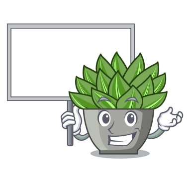 Yönetim Kurulu karakter karikatür pot bitki echeveria kaktüs vektör çizim getirmek