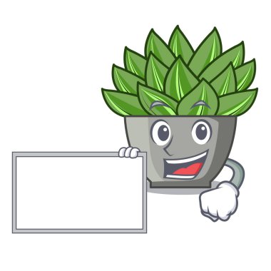 Yönetim Kurulu karakter karikatür pot bitki echeveria kaktüs vektör çizim ile