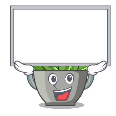 Yönetim Kurulu karakter karikatür pot bitki echeveria kaktüs vektör çizim kadar