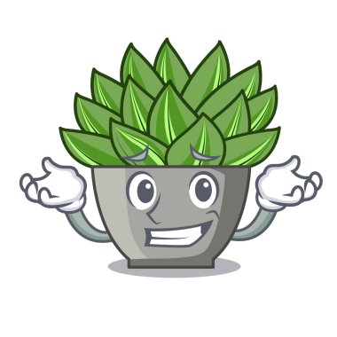 İki yeşil echeveria kaktüs karikatür vektör çizim görünümünü parmak