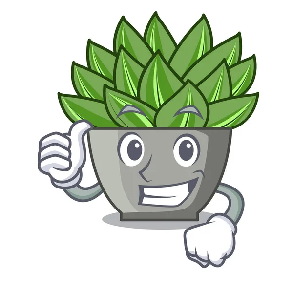 İki yeşil echeveria kaktüs karikatür vektör çizim görünümünü parmak