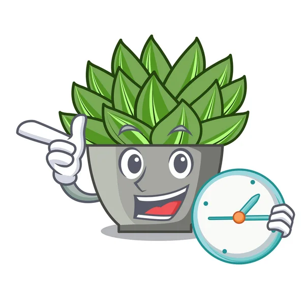 İki yeşil echeveria kaktüs karikatür vektör çizim görünümünü parmak