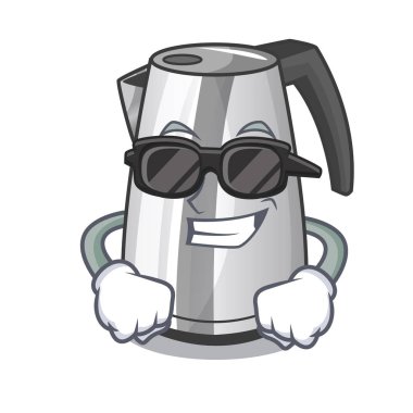 Çizgi film vektör illüstrasyon izole süper cool plastik elektrikli su ısıtıcısı