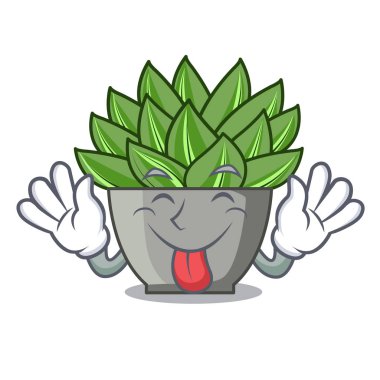Kaktüs Bahçe vektör çizim karikatür echeveria kaktüs dışarı dil