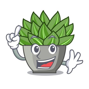 Parmak karikatür echeveria kaktüs kaktüs Bahçe vektör çizim