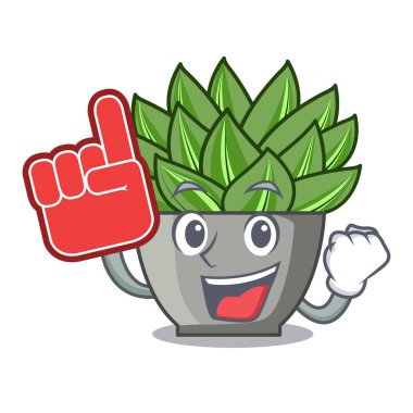 Köpük parmak karikatür echeveria kaktüs kaktüs Bahçe vektör çizim