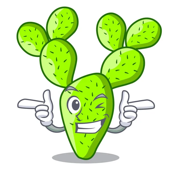 Detective Cartoon Opuntia Cactus Desert Vector Illustration — Stock Vector