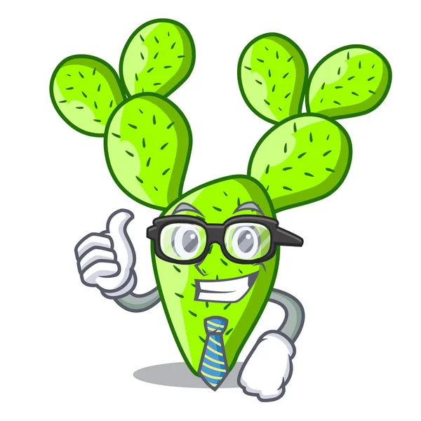 Detektiv Cartoon Opuntia Kaktus Der Wüste Vektor Illustration — Stockvektor