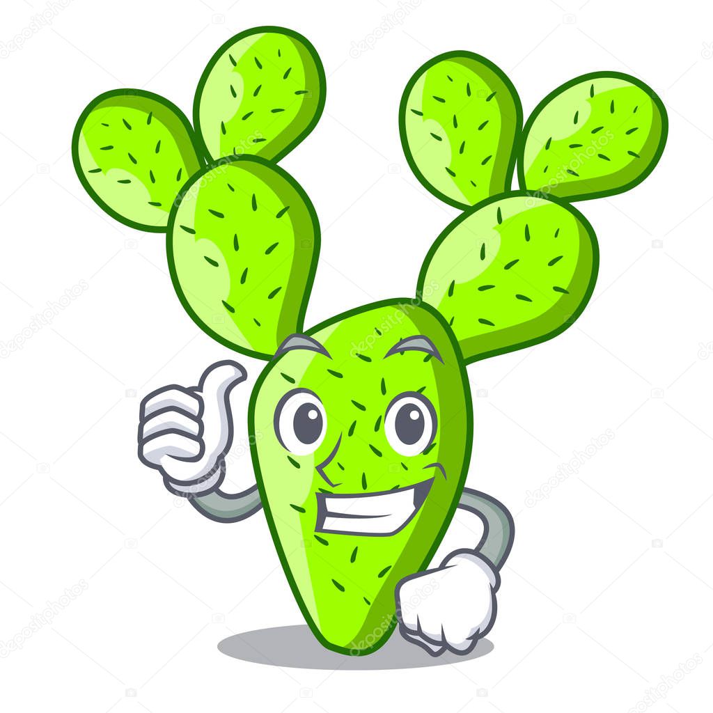 Detective cartoon opuntia cactus in the desert vector illustration