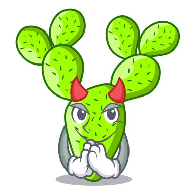 Bahçe vektör çizim güzel opuntia kaktüs şeytan