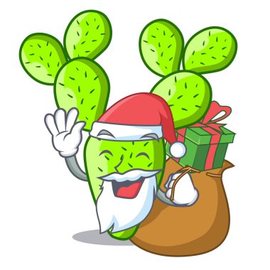Noel hediye ile karikatür inciri opuntia kaktüs
