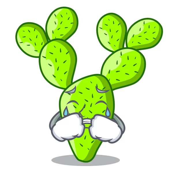 Llorando Hermoso Cactus Opuntia Jardín Vector Ilustración — Vector de stock