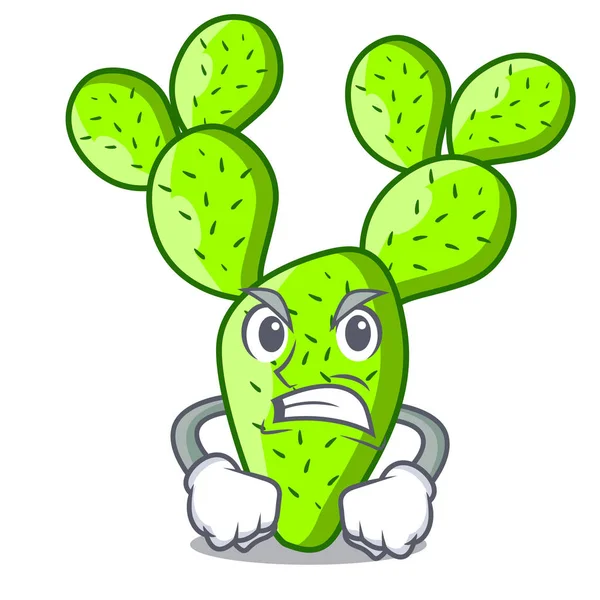 Angry Beautiful Opuntia Cactus Garden Vector Illustration — Stock Vector