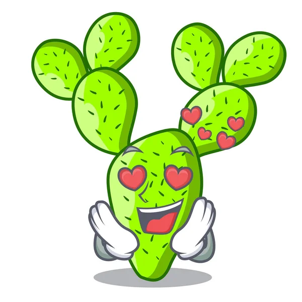 Verliefd Mooie Opuntia Cactus Tuin Vectorillustratie — Stockvector