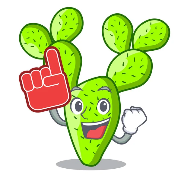 Espuma Dedo Dibujos Animados Nopal Opuntia Cactus Vector Ilustración — Archivo Imágenes Vectoriales