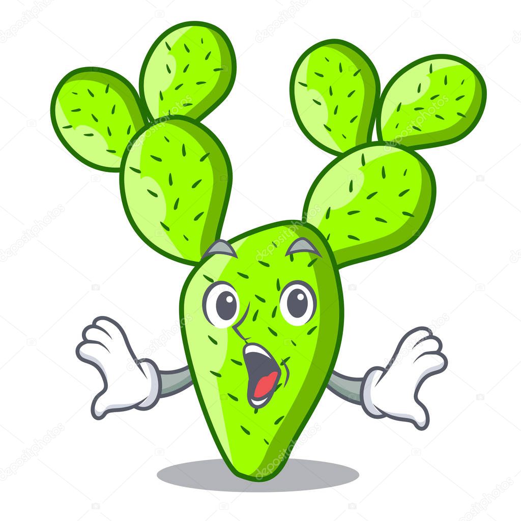 Surprised beautiful opuntia cactus in the garden vector illustration