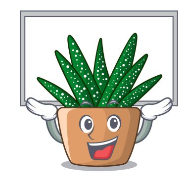 Çizgi film pot vektör çizim üzerinde kurulu mini zebra kaktüs kadar